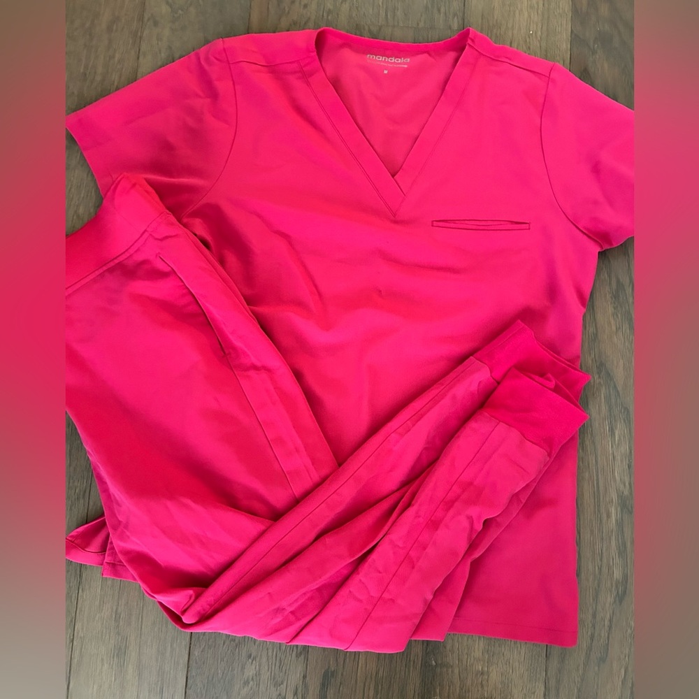 Hot pink Mandala scrub set
